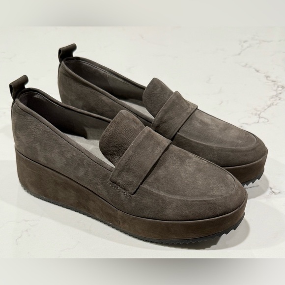 Eileen Fisher Shoes - Eileen Fisher Loafers Women's Size 8.5 Gray Nubuck Wedge Platform Shoes